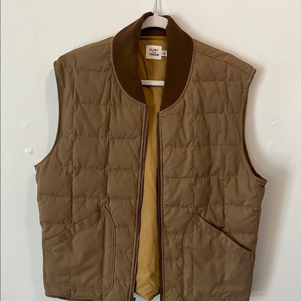 Tan Quilted Vest by